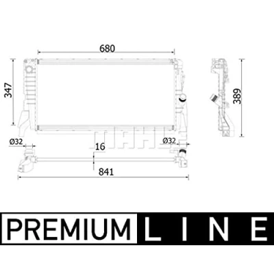 Imagen de MAHLE ORIGINAL CR 2317 000P Radiador, refrigeración del motor 680mm 347mm 16mm Caja de cambios manual Aletas soldadas MINI: Hatchback