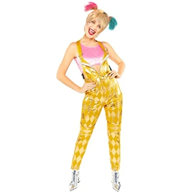 Imagen de amscan 9906750 Disfraz oficial de Warner Bros DC Comics con licencia Harley Quinn Booby atrapado (talla vestido del Reino Unido 10 12)