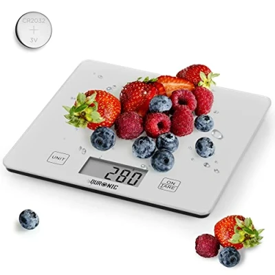 Imagen de Duronic KS1080 Báscula de cocina con capacidad 10 kg, precisión 1 g Amplia pantalla digital Función adición peso TARE Ideal para repostería o balanza postal