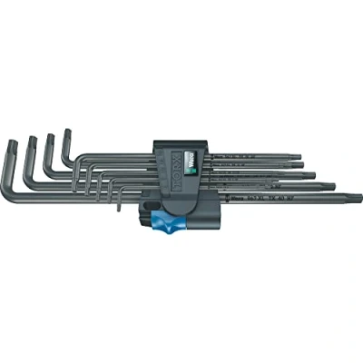 Imagen de Wera 05024450001 967/9 TX XL HF 1 Juego de llaves acodadas TORX® con función sujeción, versión larga, 9 piezas