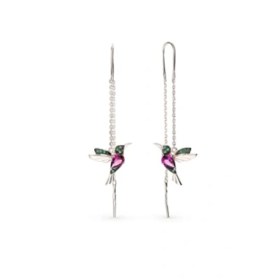 Imagen de Einzelstück Colgante de colibrí y pendientes, plata ley 925, chapado en Oro, circonita cúbica, joya auténtica, Circonia cúbica