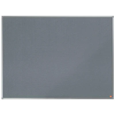 Imagen de Nobo Tablero de Anuncios Fieltro, 1200 x 900 mm, Marco Aluminio, Fijado a la Pared con Montaje en las Esquinas, Gama Essence, Gris, 1915206