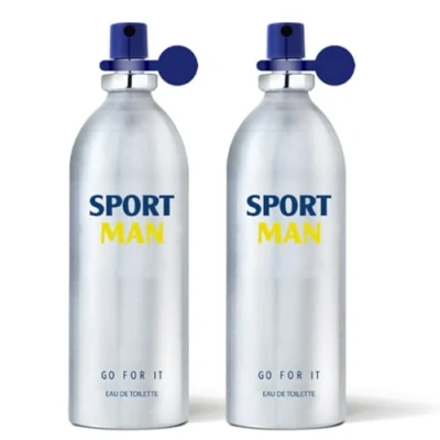 Imagen de SPORTMAN Go For It, Colonia Hombre, 2 x 150 ml, Pack 2, Perfume Formato Spray, Eau de Toilette Natural y Masculina, Aroma Cítrico, Fragancia Fresca, Deportiva Larga Duración