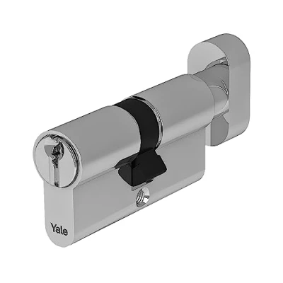 Imagen de Yale Cilindro europeo de seguridad estándar para cerradura YC051KD273503N1 niquelado, 27/35 mm, doble, embraguado, 3 llaves