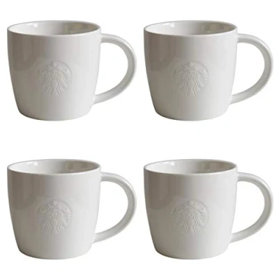 Imagen de STARBUCKS Fore Here Juego de 2 vasos pie (4 unidades, 8 oz/227 ml), color blanco