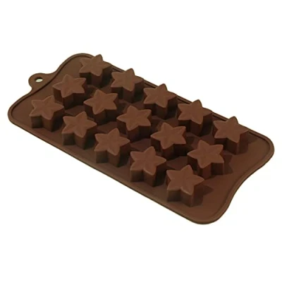 Imagen de molde de silicona con forma estrella 15 cavidades, para chocolate, caramelos, helados