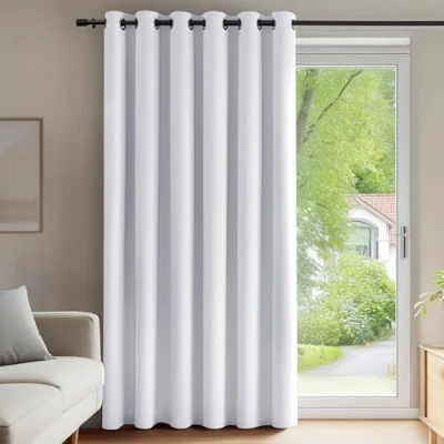 Imagen de Deconovo Cortinas Dormitorio Salon Opacas Moderna con Ojales, Termicas Aislantes Frio y Calor 200x280 cm(Ancho x Alto) Gris Perla, 1 Pieza