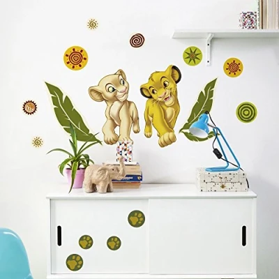 Imagen de pared de Simba and Nala 50 x 70 cm, 17 tlg.