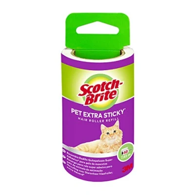 Imagen de Scotch Brite Recambio de Rodillo (48 hojas) para Pelo Mascotas con Poder Adhesivo Adicional, Extra Pegajoso