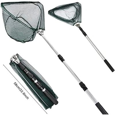 Imagen de Xndryan red de aterrizaje telescópica 170 cm para pesca pájaros, portátil, carpas, truchas,