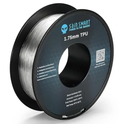 Imagen de SainSmart 1.75 mm flexible de TPU Impresoras 3d Bobina Filamento 800 g, Transparente