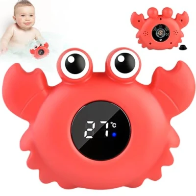 Imagen de Termómetro Digital para Baño de Bebé, Nizirioo Bañera con Luz LED Advertencia, Función Advertencia Temperatura Jugar en la y Bañarse Forma Segura Niños Niñas