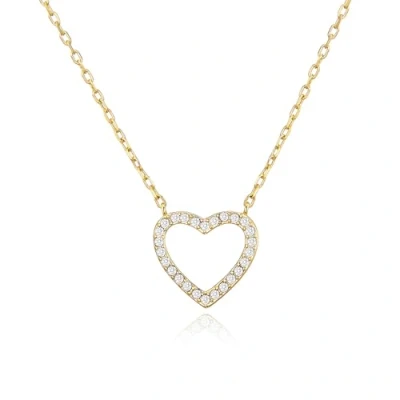 Imagen de Philip Jones Collar de corazón abierto chapado en oro creado con cristales Zircondia®