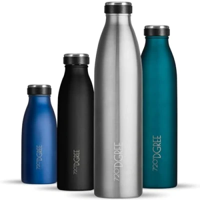 Imagen de 720DGREE Botella Agua Acero Inoxidable “milkyBottle“ 750ml Sin BPA Free, Antigoteo y Prueba de Fugas Frasco térmico, Cantimplora Aislada Bebida con Gas, Deporte, Escuela, Gimnasio, Exteriore