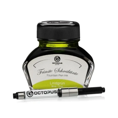Imagen de Octopus Fluids Lindgrün tinta para escribir con convertidor incluido, pluma estilográfica, 30 ml Verde