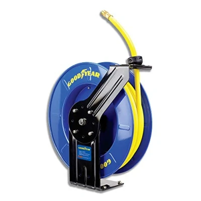 Imagen de Goodyear acero retráctil compresor de aire la manguera/agua carrete manguera goma, max. 300psi (3/8&quot; x 65 ft)
