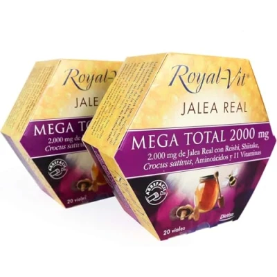 Imagen de DIETISA Royal Vit Complemento alimenticio a base de Jalea Real y vitaminas, Mega Total 2000 mg, Ámbar, 20 Unidad (Paquete 2)