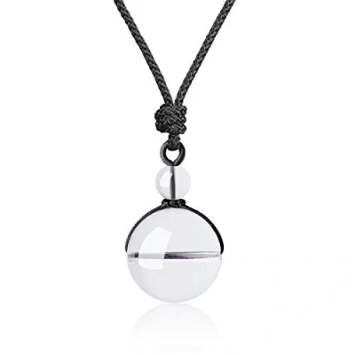 Imagen de COAI Collar Ajustable con Colgante Cuenta Redonda de Cristal Cuarzo para Hombres y Mujeres