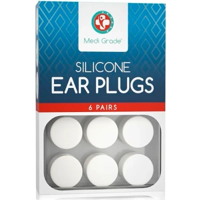Imagen de Tapones Oídos de Medi Grade [6 Pares] Oidos Silicona para los Ajuste Personalizado Dormir que Bloquean 27dB Anti Ronquidos
