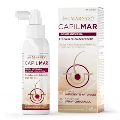 Imagen de Capilmar Loción Anticaída MARNYS Frena La Caída Del Cabello y Da Firmeza No Deja Residuo Graso Con Células Madre Vegetales, Prebiótico Sabal, Zinc PCA Vitaminas en Spray