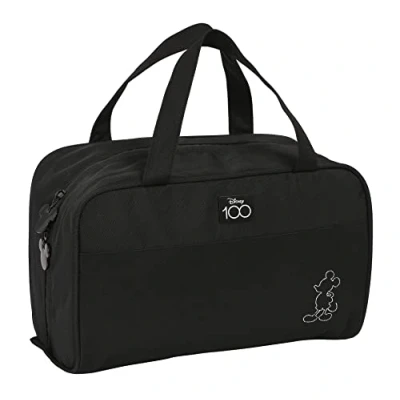 Imagen de Safta Mickey Mouse 100 Neceser Rectangular con Asa, Infantil, Adaptable a Carro, Ideal para Niños de 5 14 Años, Cómodo y Versátil, Calidad Resistencia, 31x14x19 cm, Color Negro