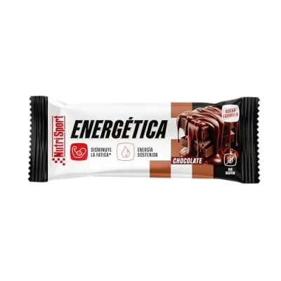 Imagen de Nutrisport Barritas Energéticas 49g Sabor Chocolate Alto en Proteínas y Carbohidratos Sin Aceite de Palma Gluten Caja 24 unidades