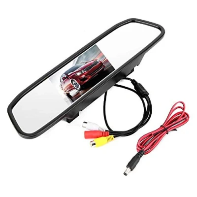Imagen de cámara de Respaldo para automóviles Monitor Espejo retrovisor automóvil 4.3 Pulgadas Pantalla HD TFT LCD Entrada Video 2 Canales con visión Trasera Impermeable