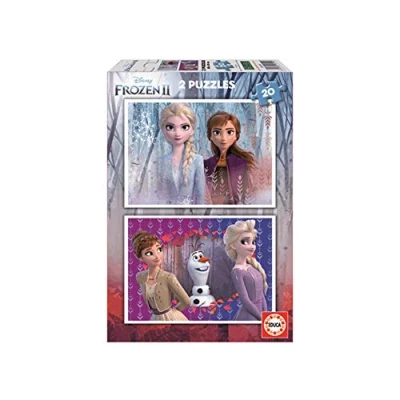 Imagen de Educa Set de 2 Puzzles Infantiles con 20 Piezas y Las imágenes Frozen Sus Amigos. Medidas: 28 x cm. Recomendados a Partir 4 años (19736)