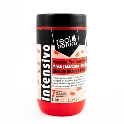 Imagen de Real Natura Máscara Capilar Sin Sal Pro Crecimiento Fortalece y Nutre Hidrata Profundamente Reduce Caída Para Todo Tipo de Cabello 1kg