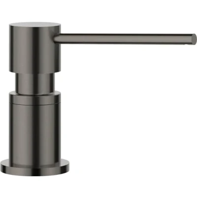 Imagen de BLANCO Lato dispensador de detergente para lavavajillas (acero satinado, apto todos los grifos cocina BLANCO, cómodo llenar desde arriba, jabón, requiere orificio 35 mm,