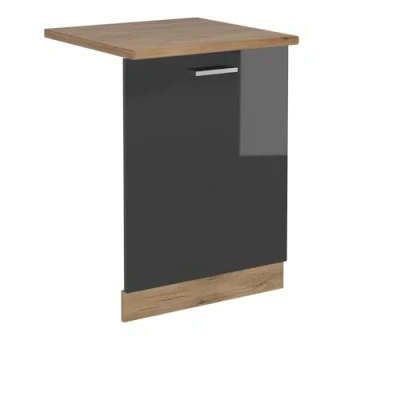 Imagen de Vicco Tapa del lavavajillas &quot;R Line&quot;, Antracita alto brillo, 60 cm , ET Roble