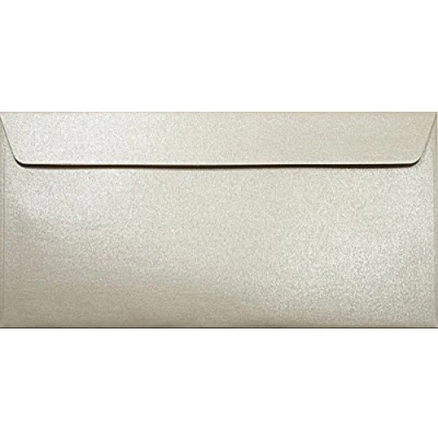 Imagen de Netuno 25 sobres largos nacarados de color arena DIN DL 110x220mm 120g Majestic Sand solapa recta autoadhesiva sin ventana metalizados americanos para invitaciones tarjetas boda cartas facturas