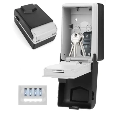 Imagen de Gaethra Caja Llaves Pared con Iluminación, Seguridad de Tamaño Grande 4 Dígitos, Resistente al Agua y a la Corrosión, Cajetin Codigo, Ideal para Hogar, Oficina,Garaje Más