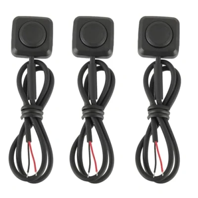 Imagen de EPLZON 3 Piezas Interruptor Pulsador Momentáneo, Botones Bocina ON/Off 12V 24V Mini de Botón para Automóvil Control Industrial, Experimentos Electrónicos