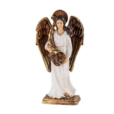 Imagen de DRW Figura Angel de la abundancia pie Resina Pintada a Mano 20 cm
