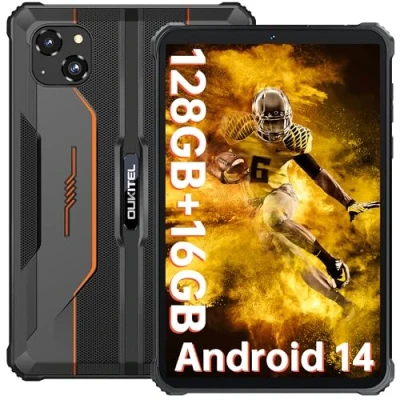 Imagen de OUKITEL RT3 Pro Tablet Rugerizada 16GB+128GB 1TB Ampliable Rugged Table, 8 Pulgadas Android 14, Batería 5150mAh, 16MP+8MP Cámara Tablets, Soporte 4G Dual SIM/WiFi/Face ID/BT 5.0/NFC, Naranja