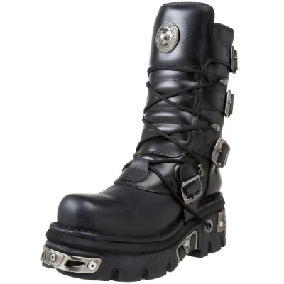 Imagen de New Rock Metallic Negro Cuero Botas M.373 S4, 41 EU,