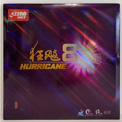 Imagen de DHS Hurricane 8 Goma para Tenis de Mesa (Rojo, 2,15 mm)
