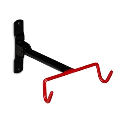 Imagen de Relaxdays Soporte Bicicletas Pared, Plegable, hasta 20 Kg, Colgador Bicis, Garaje o Sótano, x 25 36cm, Negro y Rojo