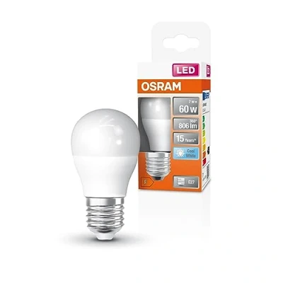 Imagen de OSRAM Lámpara LED P60 de Star para la base E27, forma caída, aspecto mate, 806 lúmenes, blanco frío (4000k), reemplazo bombillas convencionales 60W, no dimmables, 1 paquete