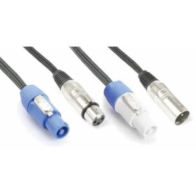 Imagen de PD Connex Cable de audio combinado Cordón Conector Power b XLR M/Conector A F 5m Ideal para conectar sus altavoces megafonía