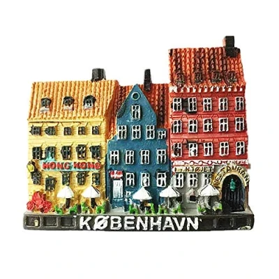 Imagen de imán 3D para nevera Copenhague, Dinamarca, regalo de recuerdo, decoración del hogar y la cocina, magnético Dinamarca
