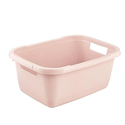 Imagen de keeeper Cesto para la colada, Plástico resistente, 32 L, Aenna, Rosa Nordic