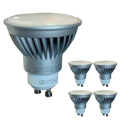 Imagen de LED ATOMANT Pack 5x Bombilla GU10 7W Regulable. Color Blanco Frio (6500K). 680 lumenes reales. 120 grados de apertura. Recambio bombillas 65W.