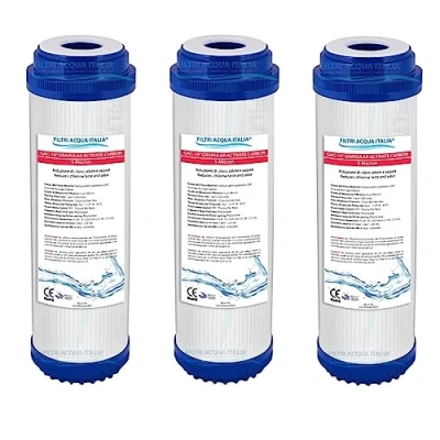Imagen de Cartucho GAC 10 para filtración de agua carbón activo granular ósmosis inversa, juego 3 unidades.