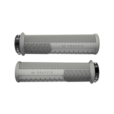 Imagen de Peaty&#039;s Monarch Grips Gris/moleteado/Grueso Control de Carreras, Barras Dedo duraderas, ergonómicas, Almohadilla cómoda para el Pulgar, Todo día, Tipo Clima y Terreno, Bicicleta