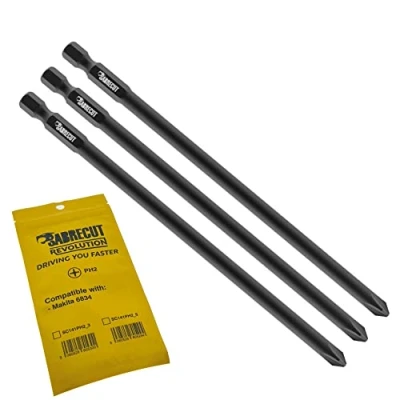 Imagen de 3 x SabreCut SC141PH2_3 141 mm PH2 Compatible con Makita 6834 P 66254 Destornillador para paneles de yeso intercalado alimentación automática Broca pistola