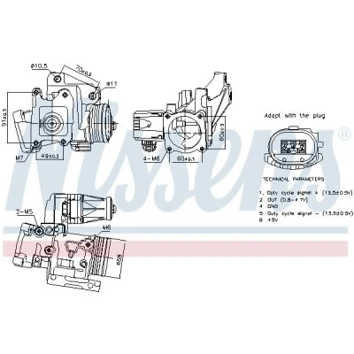 Imagen de NISSENS 98387 Válvula EGR sin radiator VOLVO: S40 II, XC60 I, S80 II