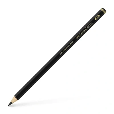 Imagen de Faber Castell 115204, Caja 12 lápices pitt grafito mate, 4B, Negro