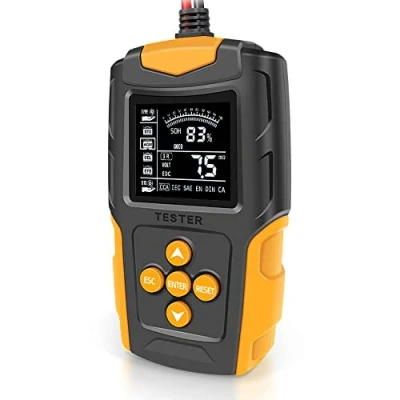 Imagen de Mulcort Probador de batería coche 12V/24V Analizador digital LCD Herramienta diagnóstico carga SOH SOC CCA Medición IR para camión motocicleta